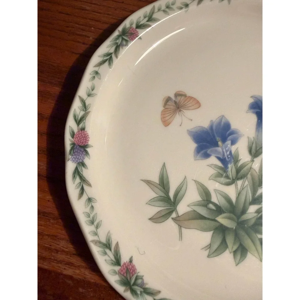 Vintage Noritake Plate, Butterfly Floral Scalloped Porcelain, Replacement China - Picture 6 of 8